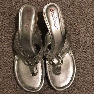 Lilly Pulitzer McKim Leather Wedge Sandals